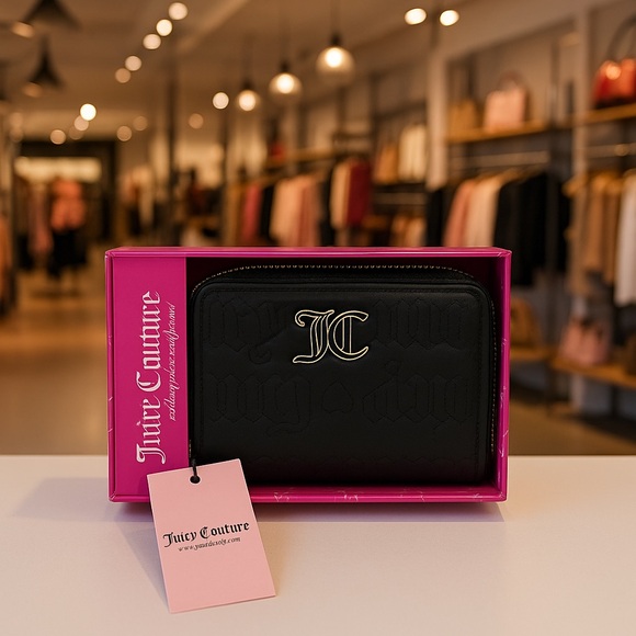 Juicy Couture Handbags - Juicy Couture Black Double Zip Wallet w/ Heart Charm – NWT